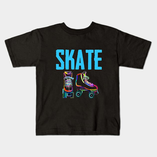 Roller Skating - Skate Kids T-Shirt by Kudostees